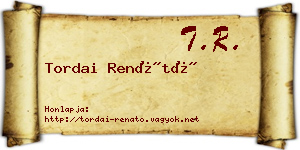 Tordai Renátó névjegykártya