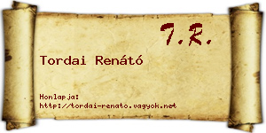 Tordai Renátó névjegykártya