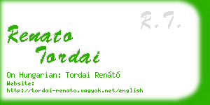 renato tordai business card