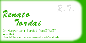 renato tordai business card